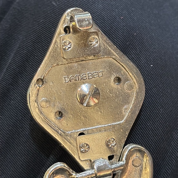 VTG Boho Leather Belt, Mixed Metals